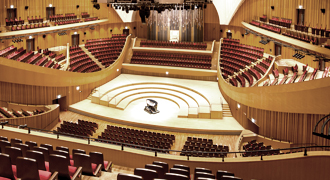 Lotte Concert Hall stage, as seen from the second floor right side