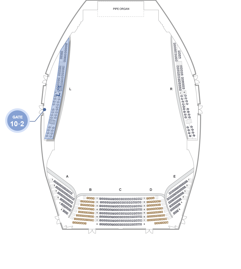 객석 2층 10F L구역 2번 게이트를 이용하세요