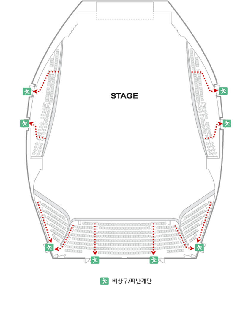 객석 2층 비상대피 안내 이미지