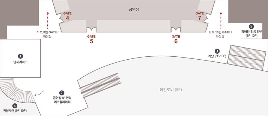 객석 1층(9F) 공연장 시설안내 이미지