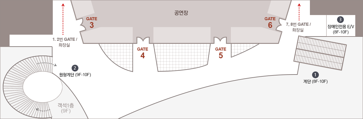 객석 2층 (10F) 공연장 시설안내 이미지